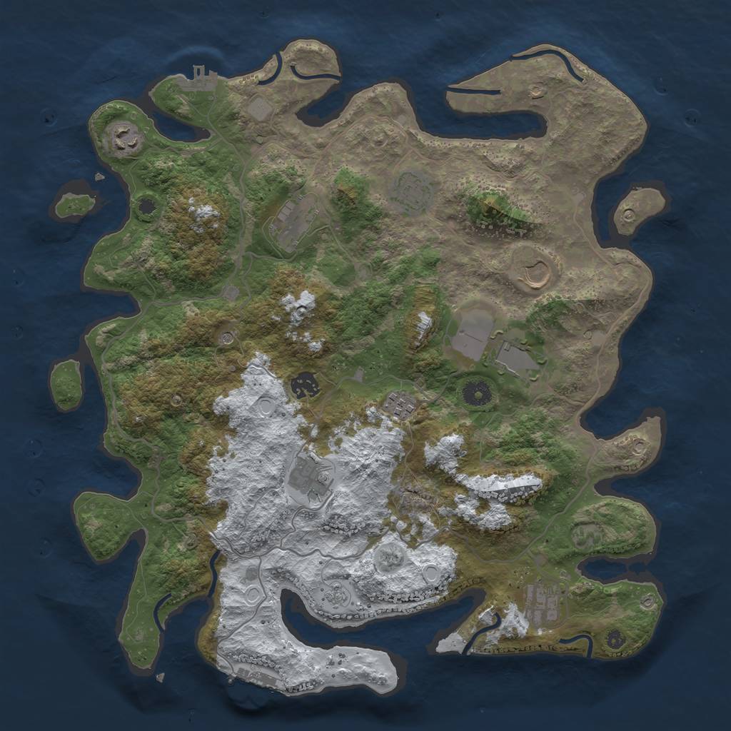 Rust Map: Procedural Map, Size: 4000, Seed: 137369, 18 Monuments