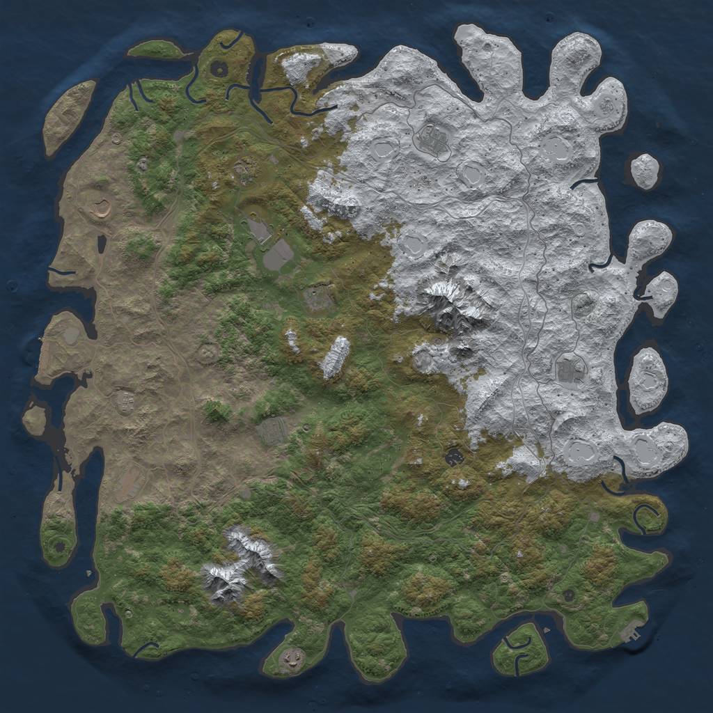Rust Map: Procedural Map, Size: 6000, Seed: 892215774, 20 Monuments