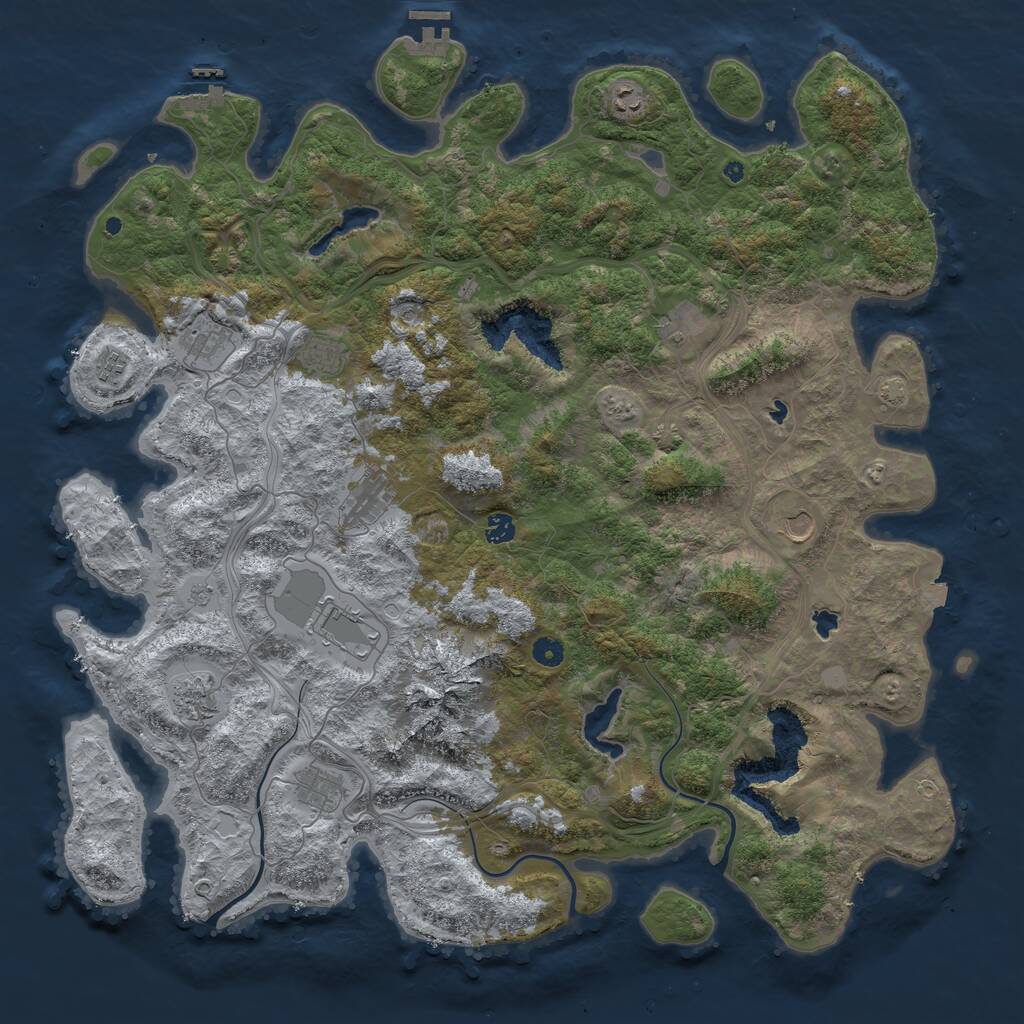 Rust Map: Procedural Map, Size: 5000, Seed: 13830, 17 Monuments