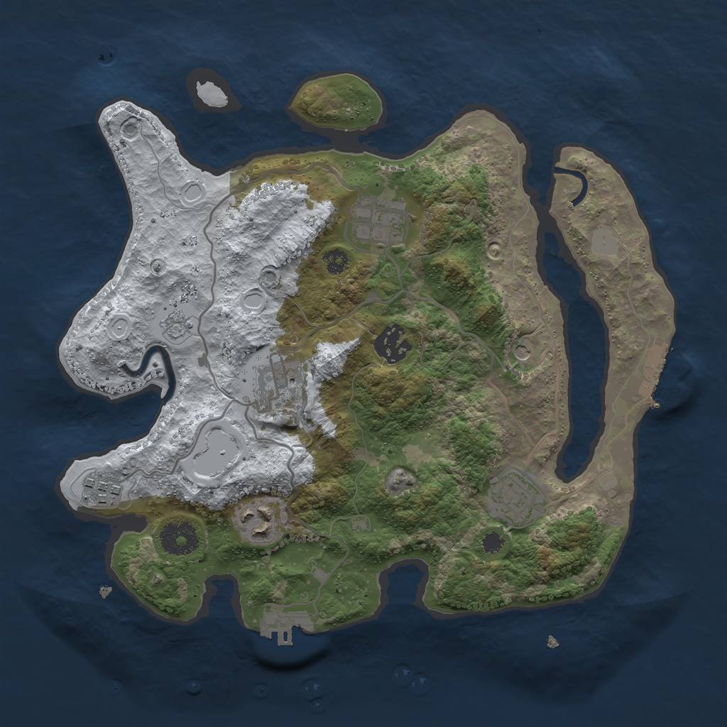 Rust Map: Procedural Map, Size: 3000, Seed: 202382536, 15 Monuments