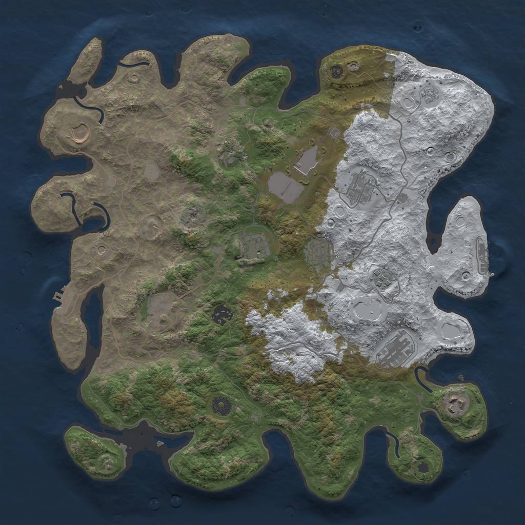 Rust Map: Procedural Map, Size: 4000, Seed: 299483, 20 Monuments