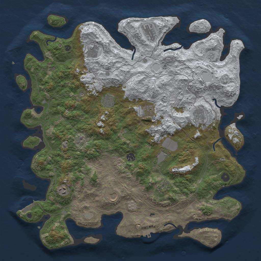 Rust Map: Procedural Map, Size: 4555, Seed: 1323, 20 Monuments