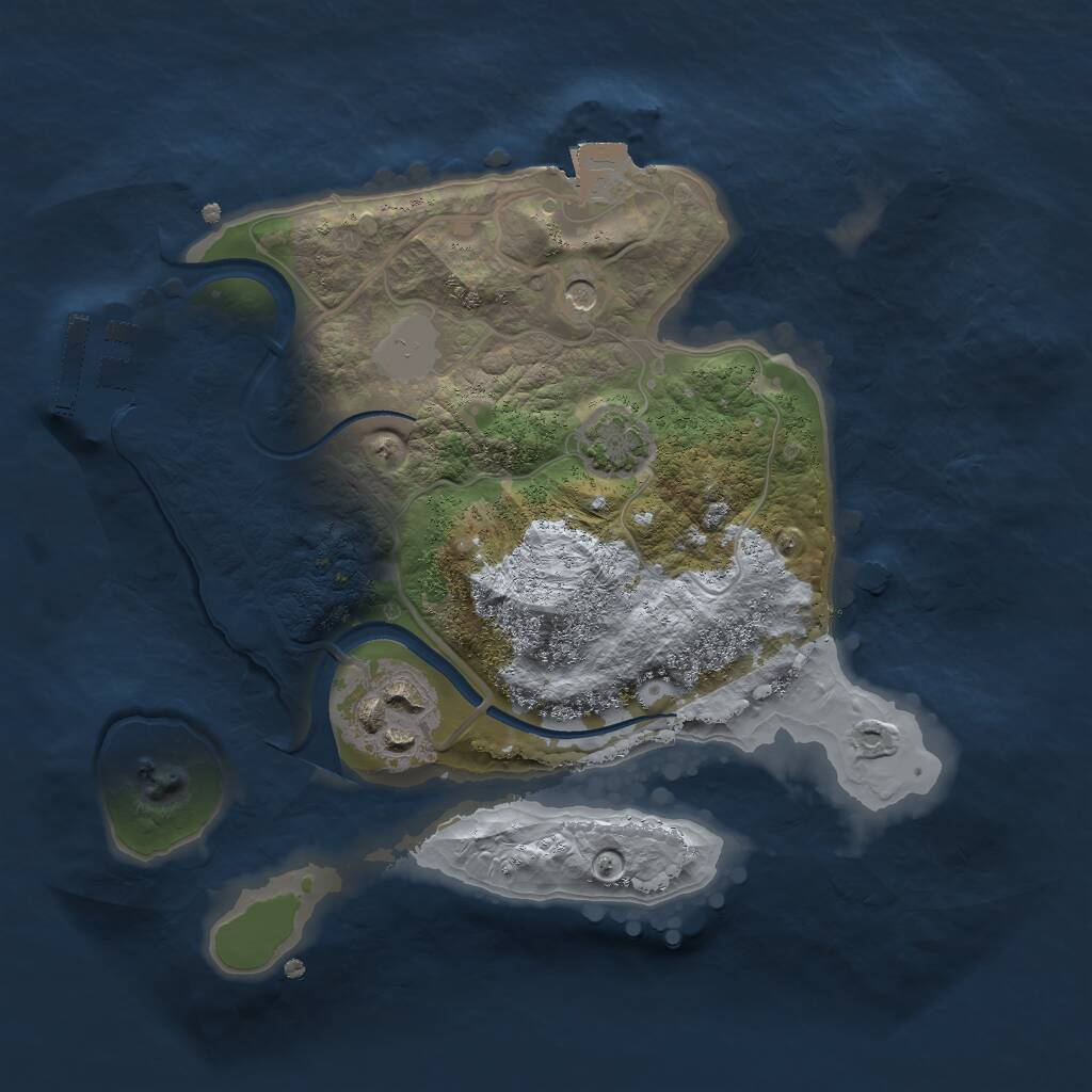 Rust Map: Procedural Map, Size: 2222, Seed: 134235732, 5 Monuments