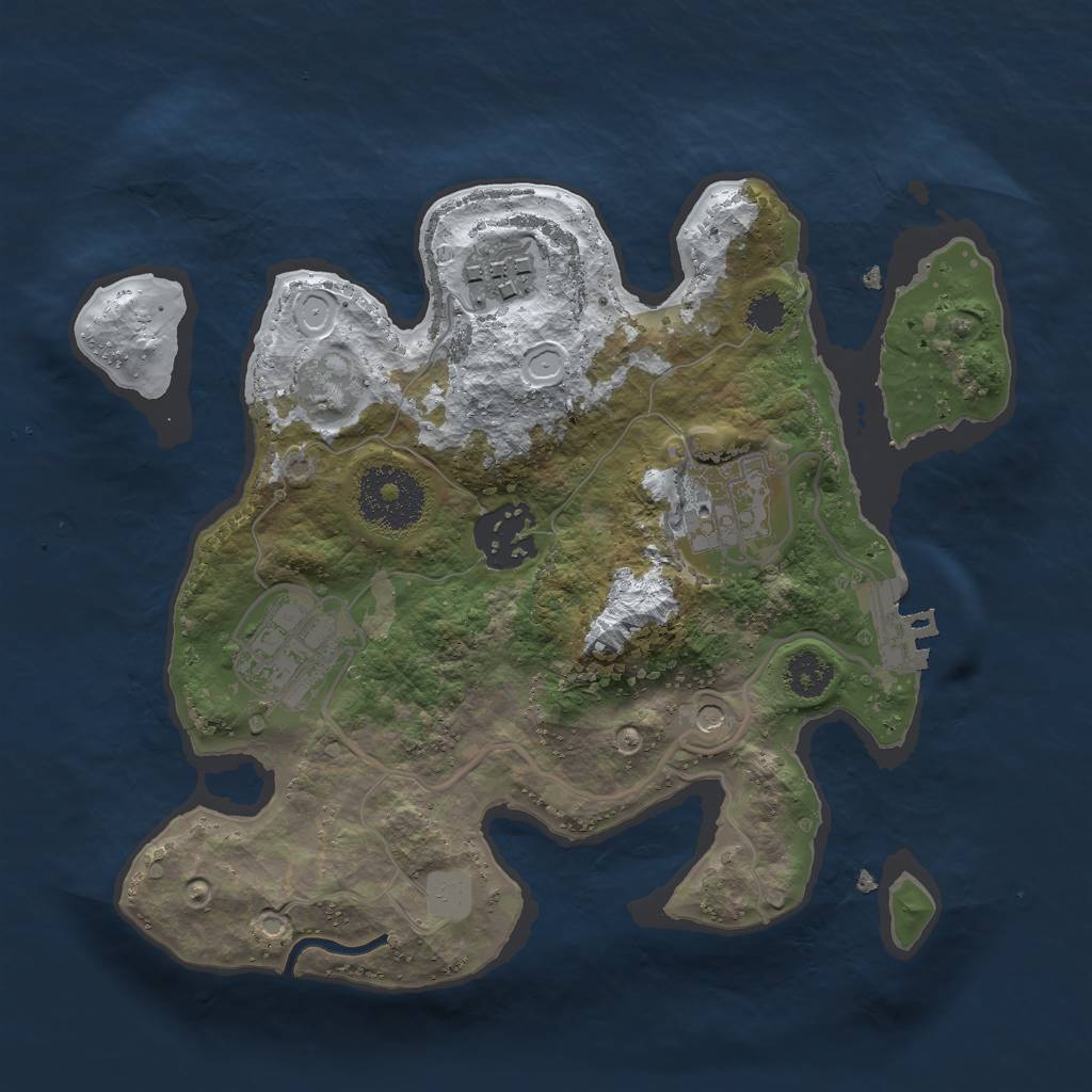 Rust Map: Procedural Map, Size: 2500, Seed: 582234, 11 Monuments