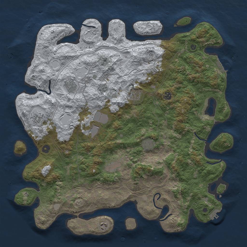 Rust Map: Procedural Map, Size: 4500, Seed: 29122012, 18 Monuments