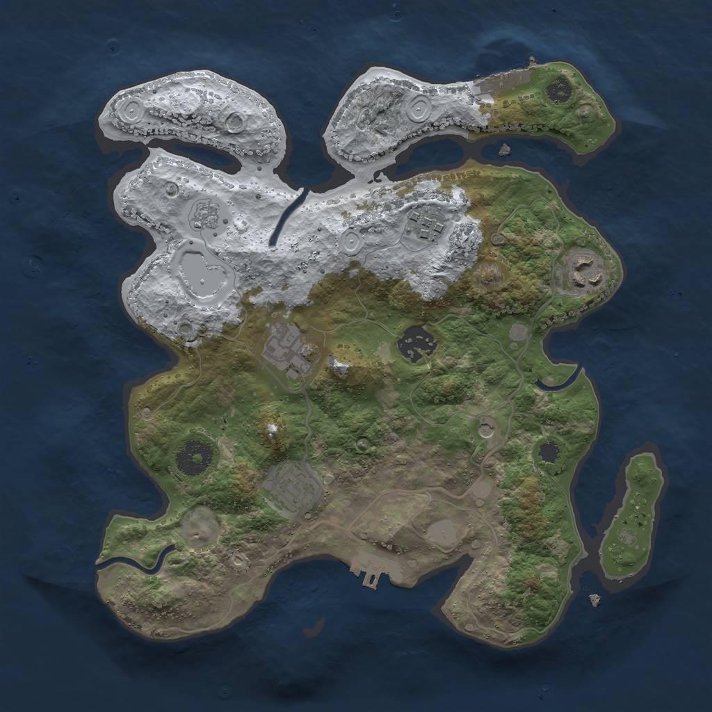 Rust Map: Procedural Map, Size: 3000, Seed: 180136013, 14 Monuments