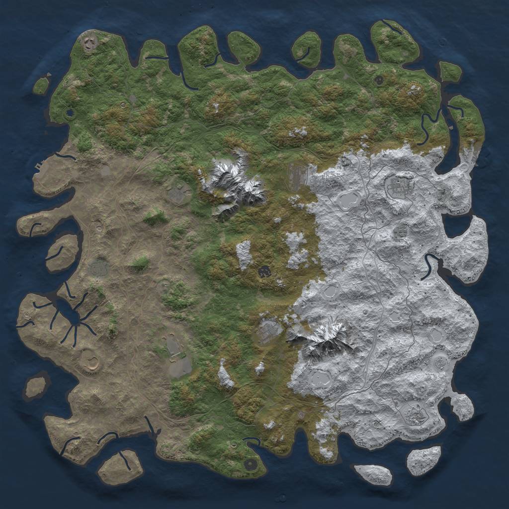 Rust Map: Procedural Map, Size: 6000, Seed: 2137018579, 20 Monuments