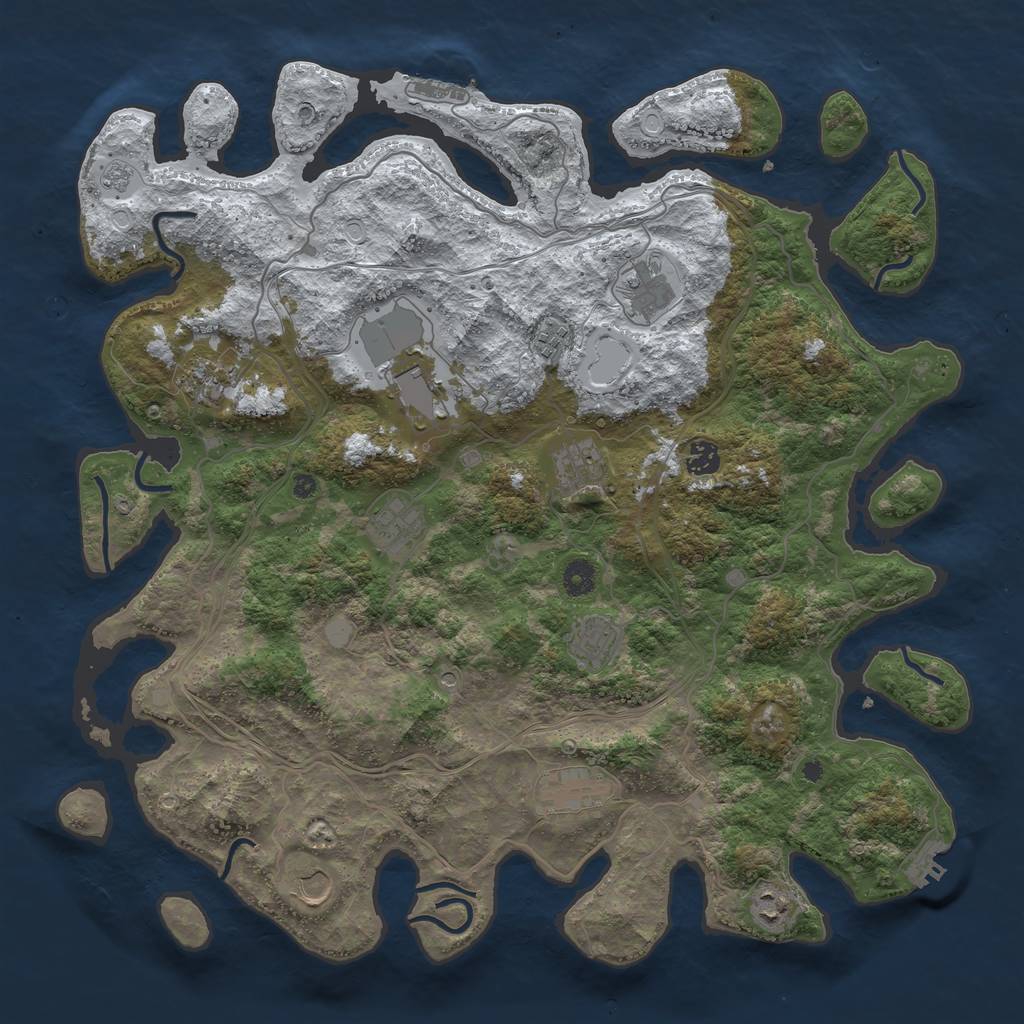 Rust Map: Procedural Map, Size: 4382, Seed: 1625939802, 20 Monuments