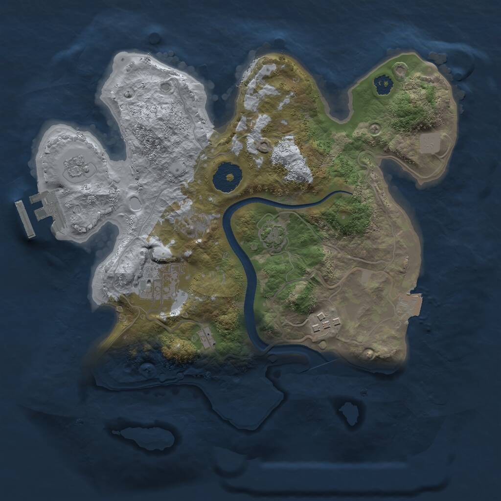Rust Map: Procedural Map, Size: 2600, Seed: 21, 6 Monuments