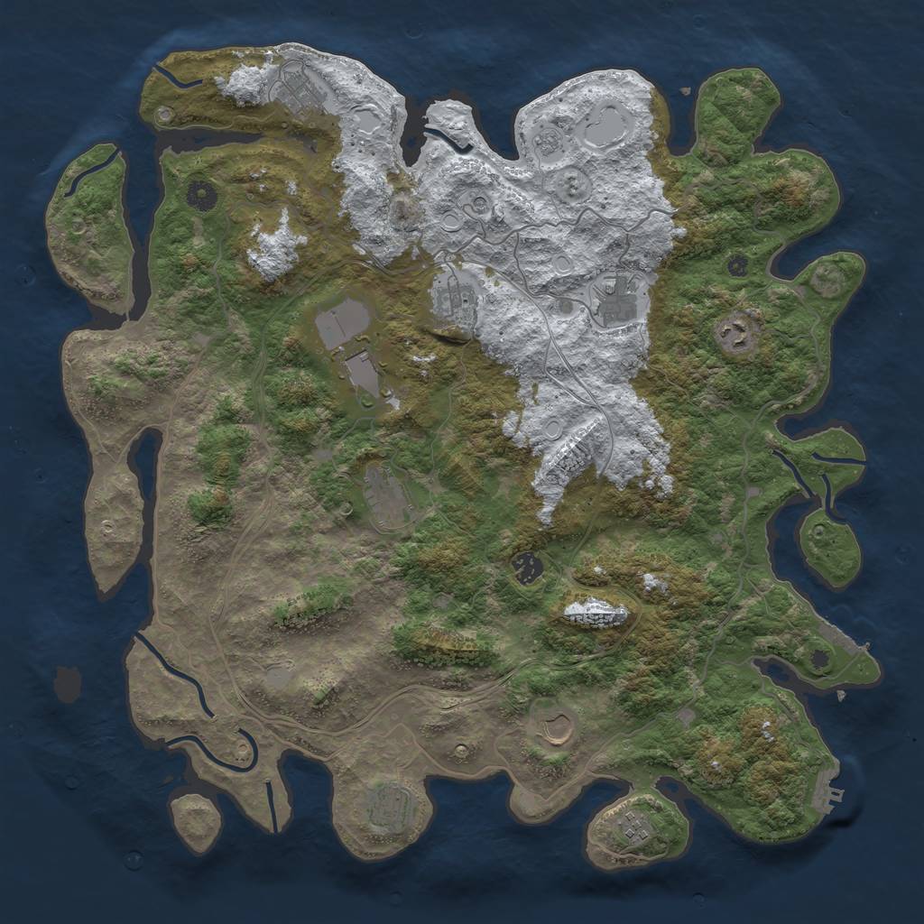 Rust Map: Procedural Map, Size: 4500, Seed: 946559571, 19 Monuments