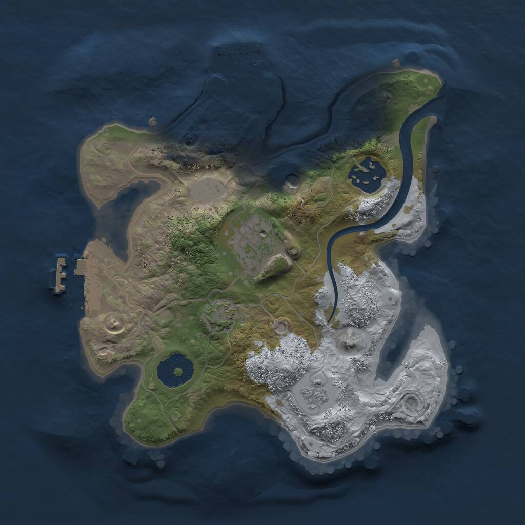 Rust Map: Procedural Map, Size: 2300, Seed: 21985466, 8 Monuments