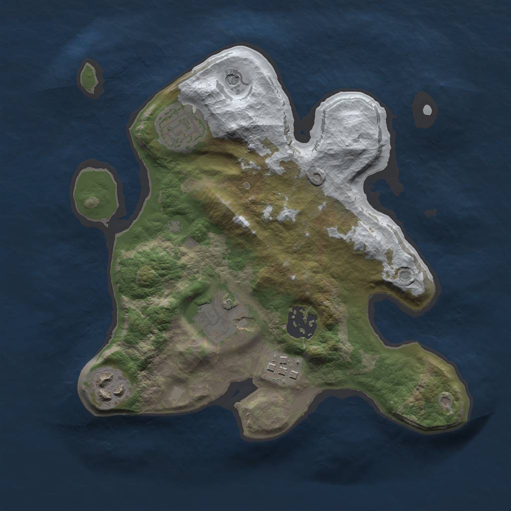 Rust Map: Barren, Size: 2400, Seed: 3145, 8 Monuments