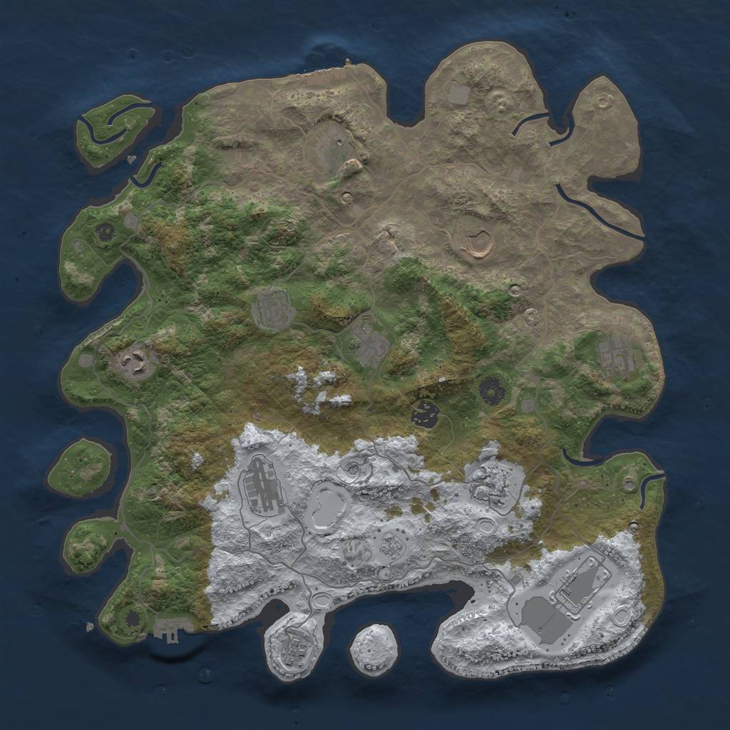Rust Map: Procedural Map, Size: 4000, Seed: 825456, 20 Monuments