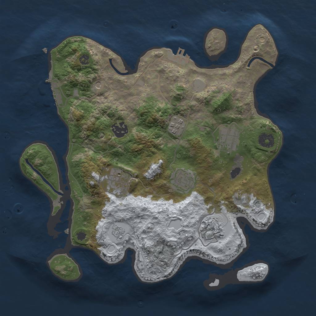 Rust Map: Procedural Map, Size: 3000, Seed: 1066248749, 15 Monuments