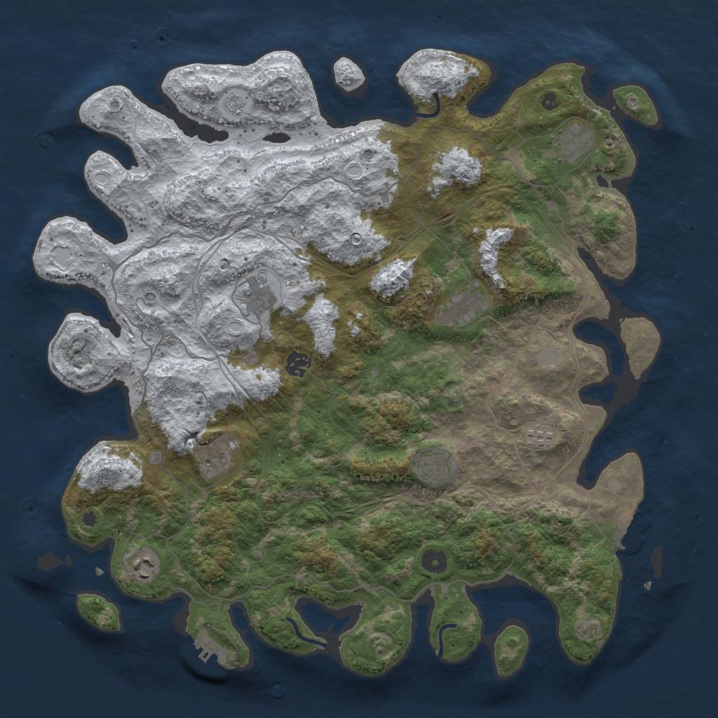 Rust Map: Procedural Map, Size: 4300, Seed: 67391, 17 Monuments