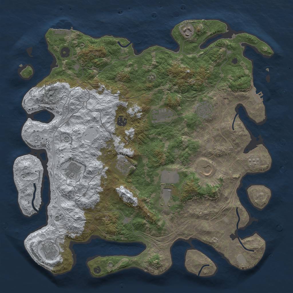 Rust Map: Procedural Map, Size: 4250, Seed: 6443478, 19 Monuments