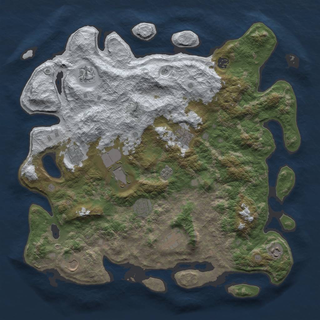 Rust Map: Barren, Size: 4250, Seed: 3455715, 13 Monuments