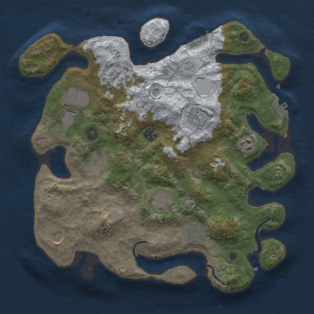 Rust Map: Procedural Map, Size: 3500, Seed: 1956038673, 18 Monuments