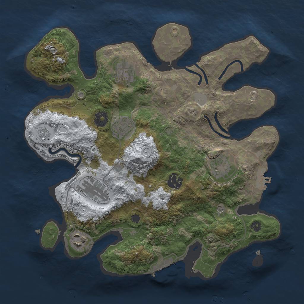 Rust Map: Procedural Map, Size: 3000, Seed: 1502547783, 15 Monuments