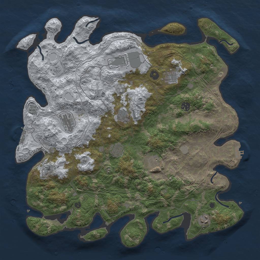 Rust Map: Procedural Map, Size: 4250, Seed: 4367365, 18 Monuments