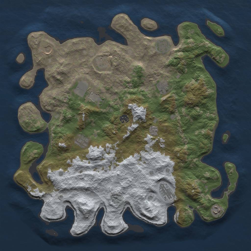 Rust Map: Barren, Size: 4250, Seed: 5832944, 13 Monuments