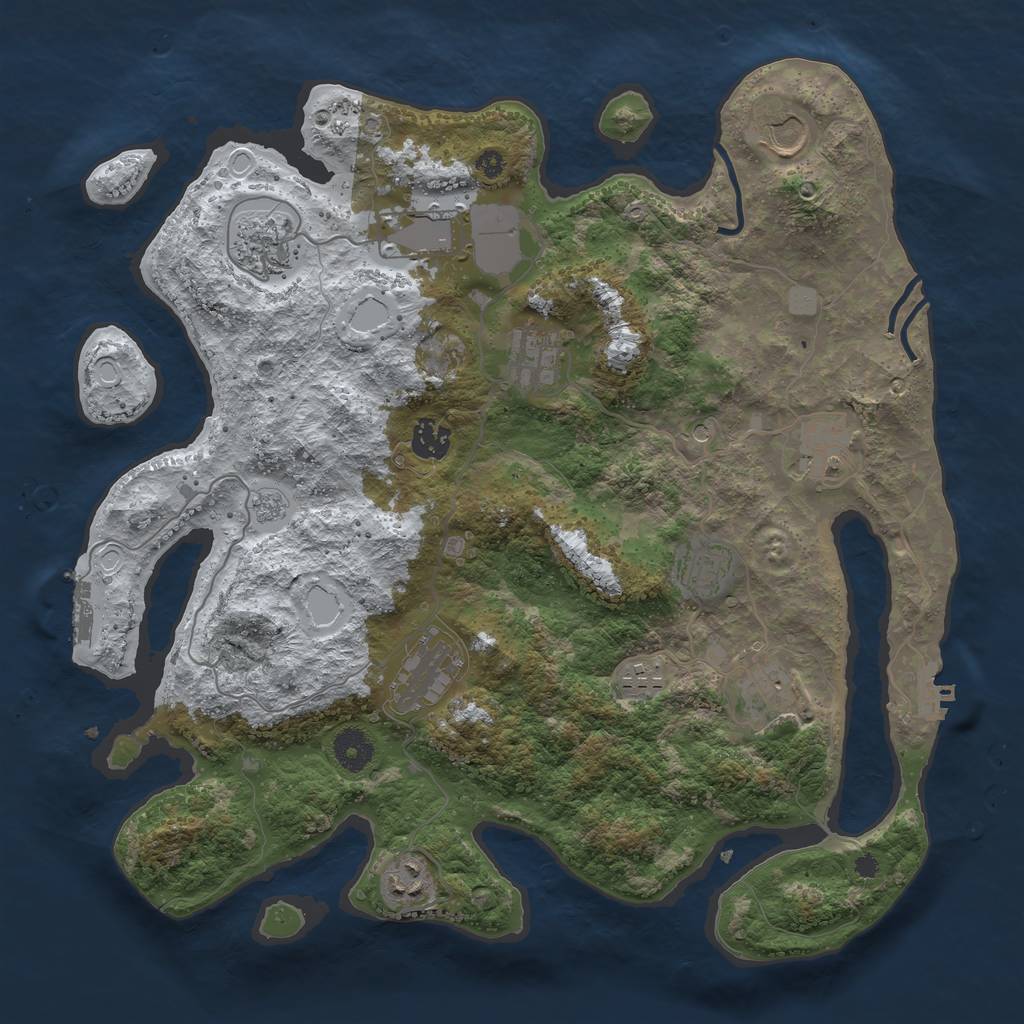 Rust Map: Procedural Map, Size: 3800, Seed: 1551339888, 20 Monuments