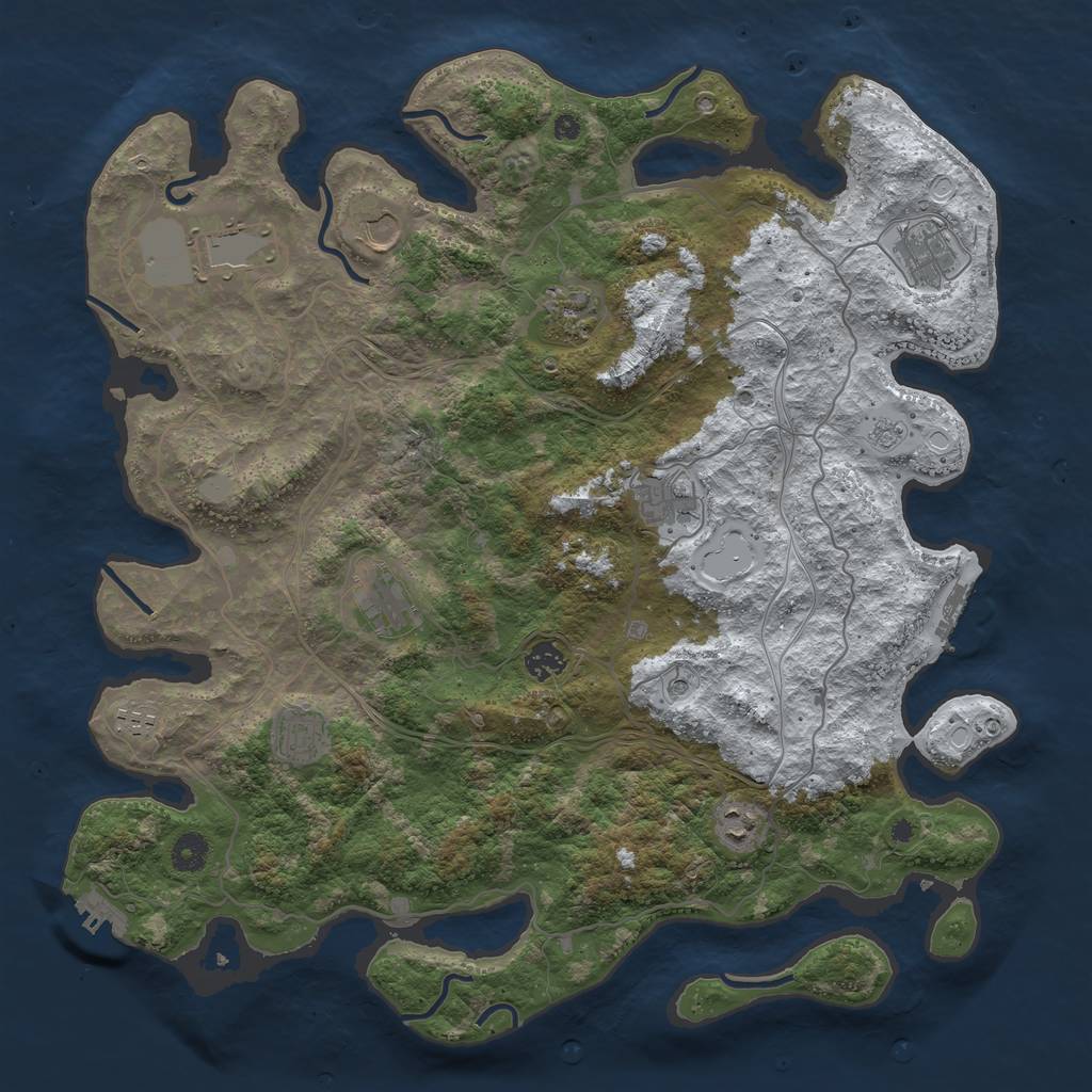 Rust Map: Procedural Map, Size: 4250, Seed: 5256605, 19 Monuments