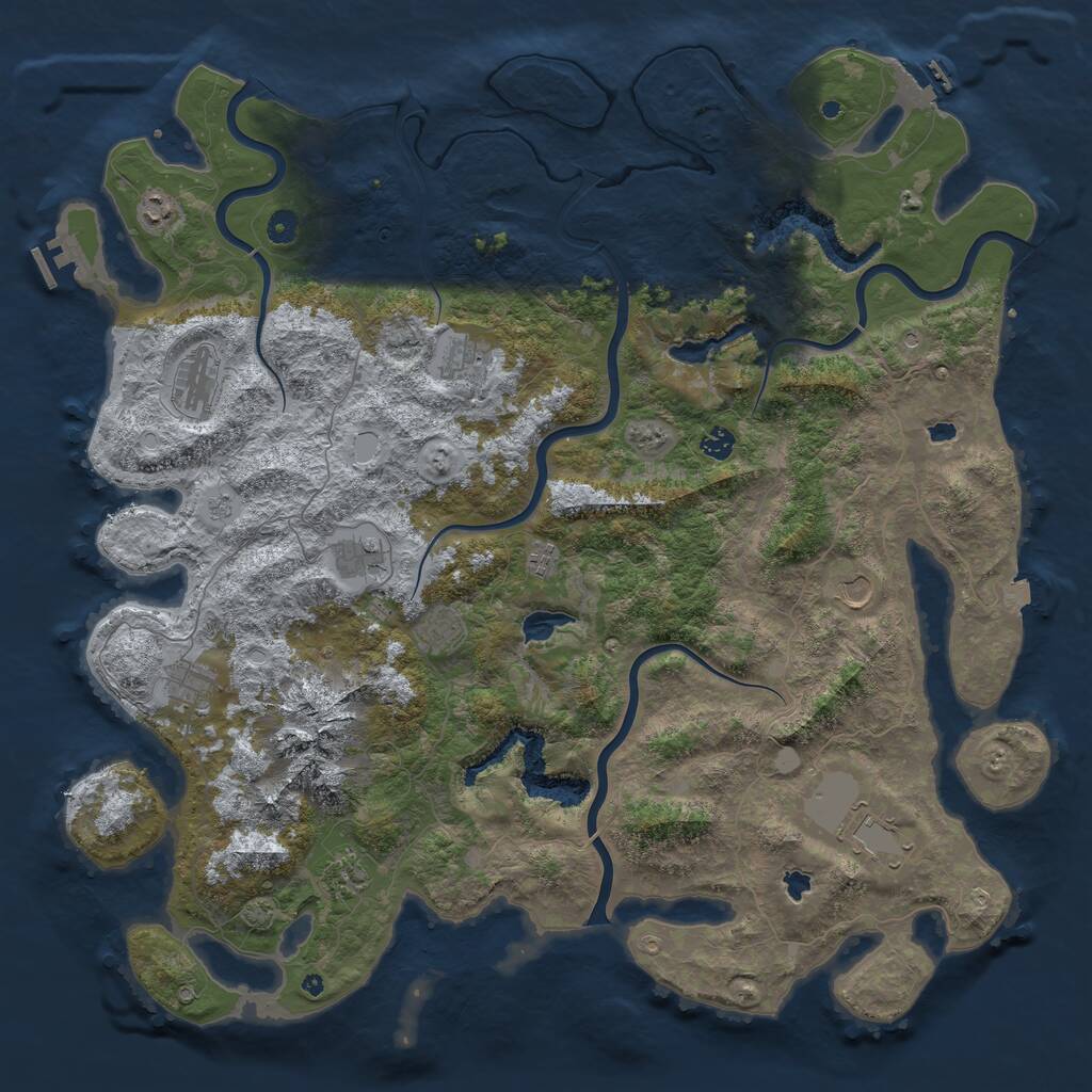 Rust Map: Procedural Map, Size: 5000, Seed: 1471555457, 17 Monuments