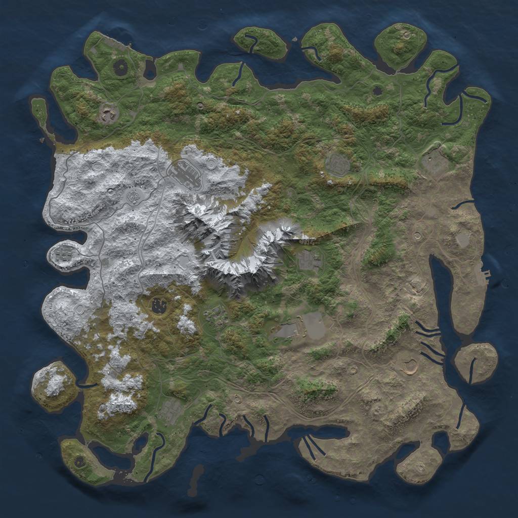 Rust Map: Procedural Map, Size: 5000, Seed: 1471555457, 20 Monuments