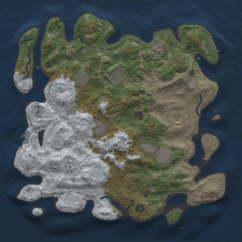 Rust Map: Procedural Map, Size: 4000, Seed: 15647, 18 Monuments