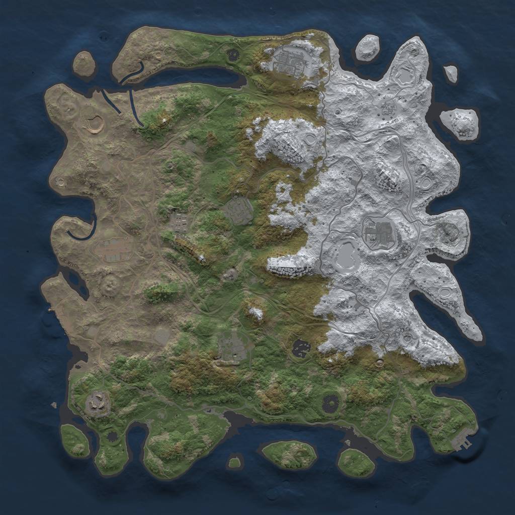 Rust Map: Procedural Map, Size: 4250, Seed: 1804504308, 18 Monuments