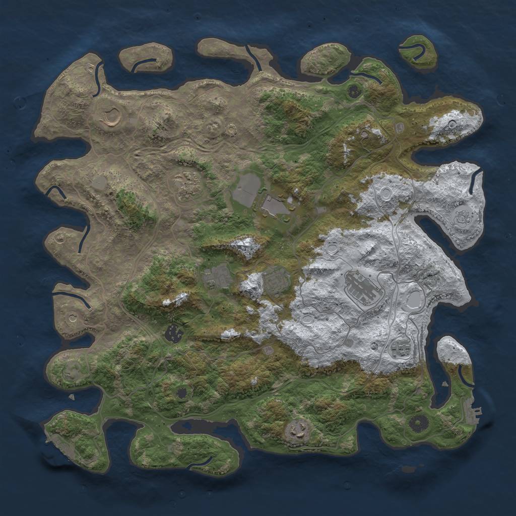 Rust Map: Procedural Map, Size: 4250, Seed: 1796877, 18 Monuments
