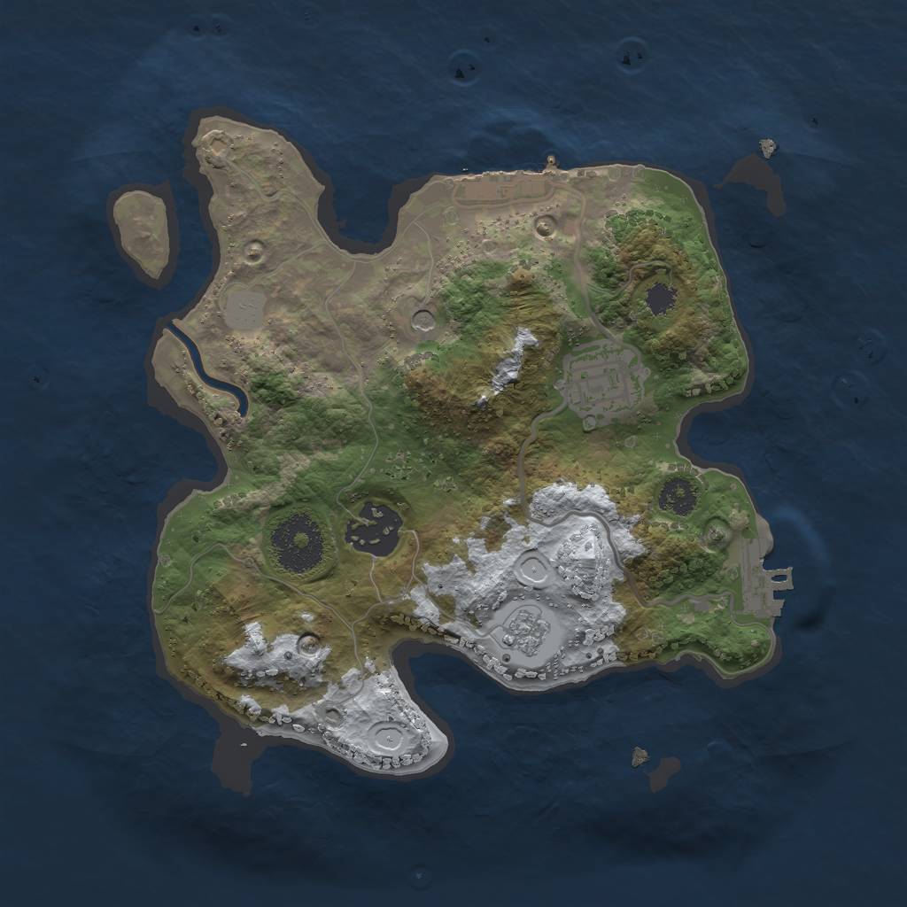 Rust Map: Procedural Map, Size: 2500, Seed: 1936946109, 11 Monuments