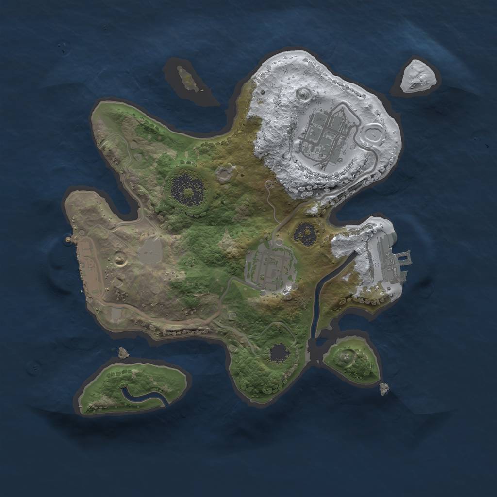 Rust Map: Procedural Map, Size: 2222, Seed: 577513900, 9 Monuments