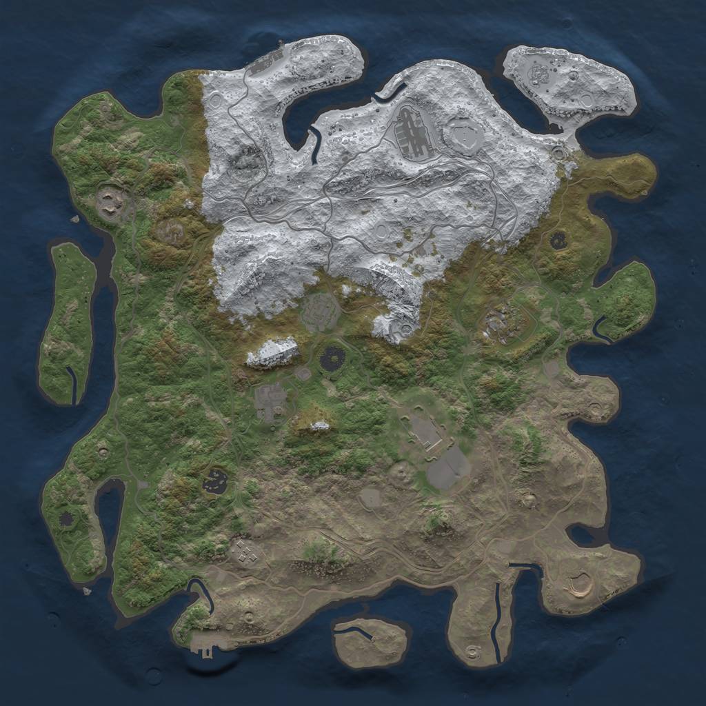 Rust Map: Procedural Map, Size: 4250, Seed: 411236, 18 Monuments