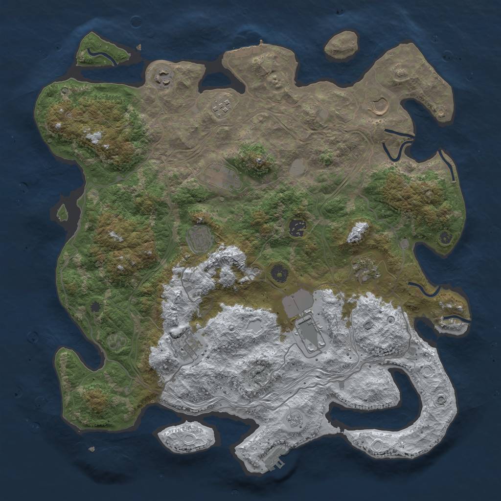 Rust Map: Procedural Map, Size: 4250, Seed: 3429270, 18 Monuments