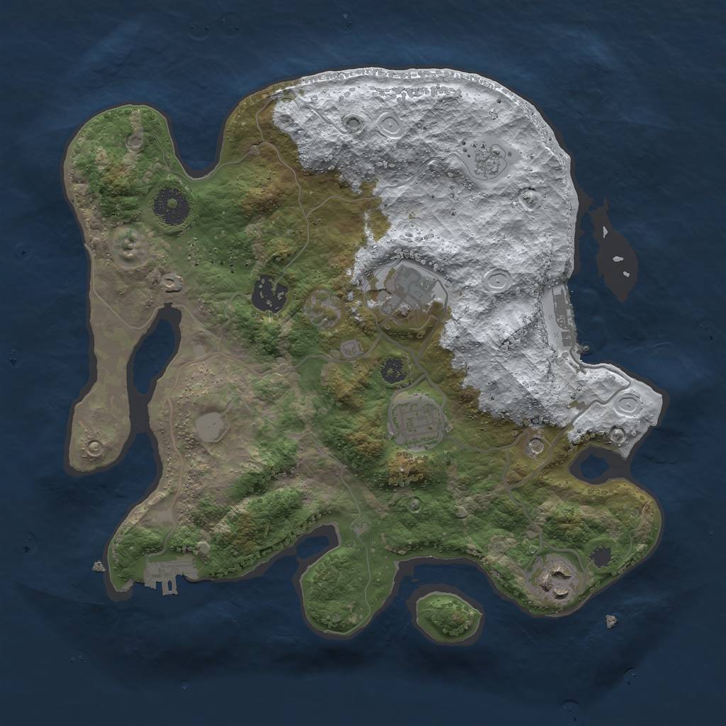 Rust Map: Procedural Map, Size: 3000, Seed: 2147424323, 13 Monuments
