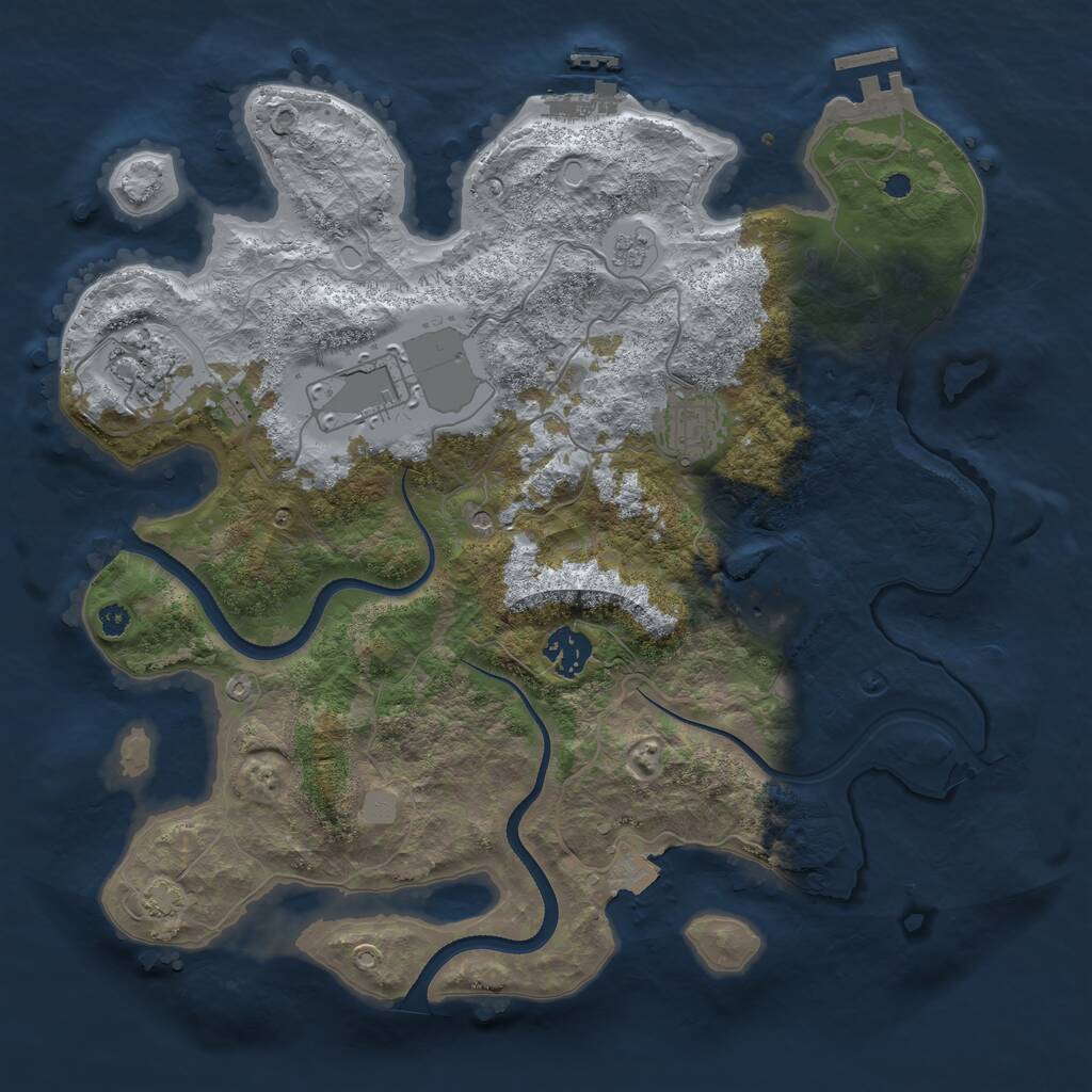 Rust Map: Procedural Map, Size: 3500, Seed: 1777577542, 11 Monuments