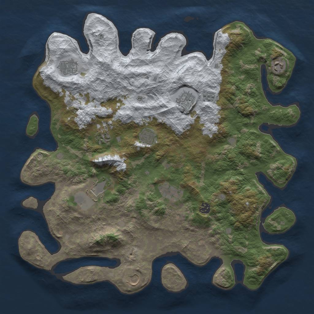 Rust Map: Barren, Size: 4250, Seed: 4178065, 13 Monuments