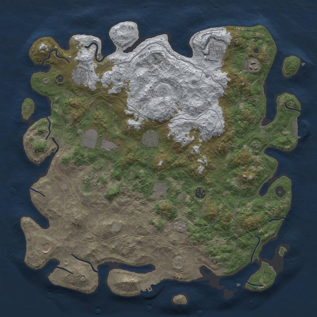 Rust Map: Procedural Map, Size: 4500, Seed: 1797181606, 19 Monuments