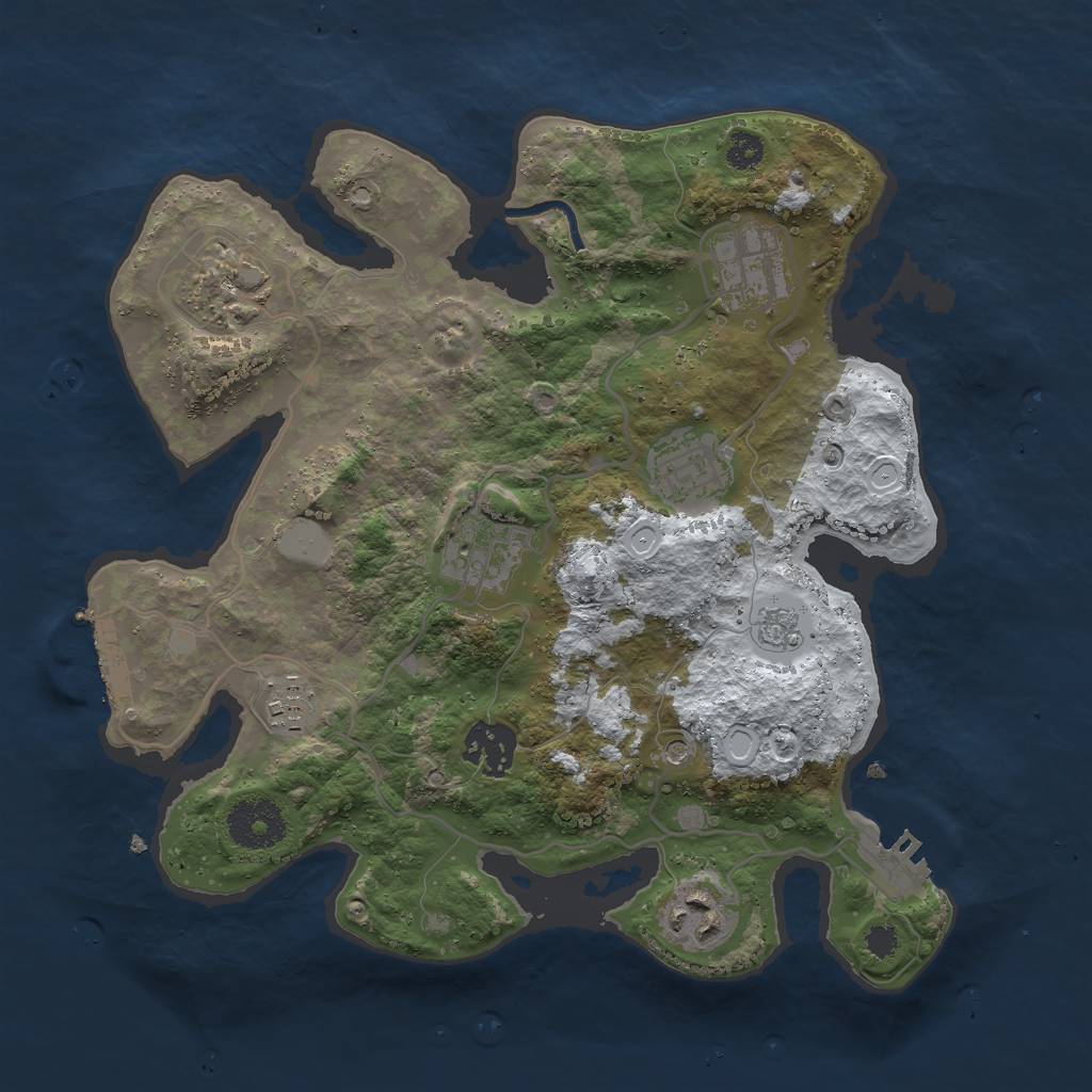 Rust Map: Procedural Map, Size: 3000, Seed: 37928325, 16 Monuments