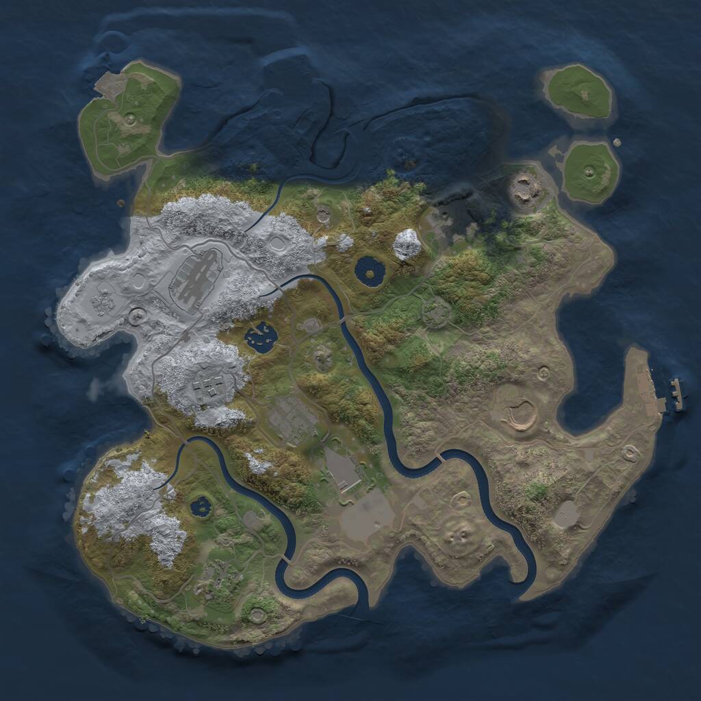 Rust Map: Procedural Map, Size: 3500, Seed: 241306842, 15 Monuments