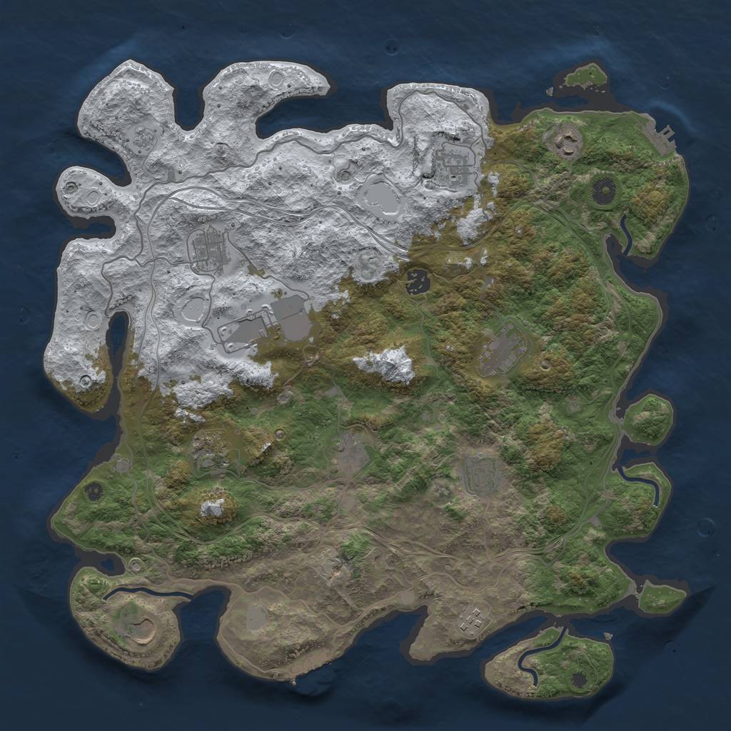 Rust Map: Procedural Map, Size: 4250, Seed: 677881941, 20 Monuments