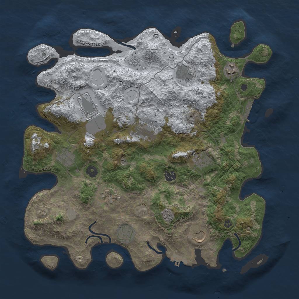 Rust Map: Procedural Map, Size: 3850, Seed: 226926954, 20 Monuments