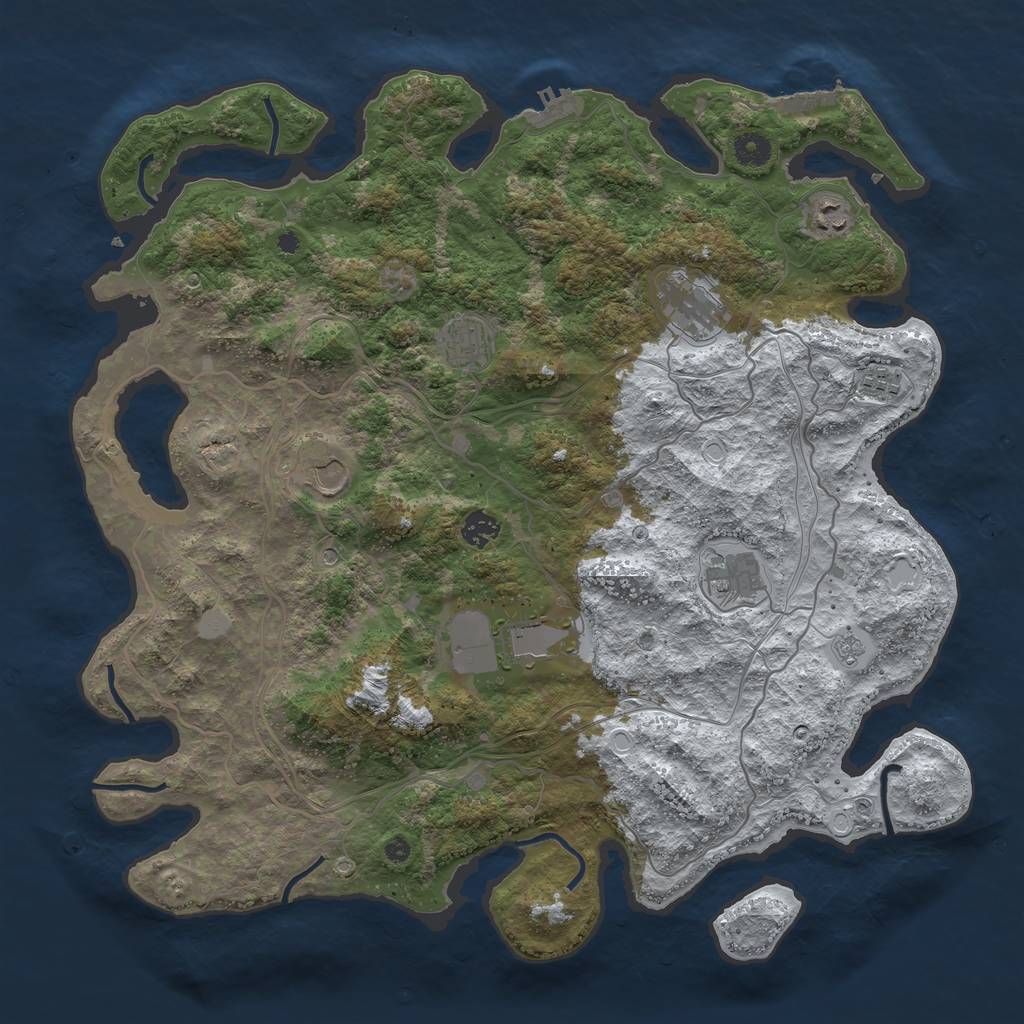 Rust Map: Procedural Map, Size: 4250, Seed: 757263683, 17 Monuments