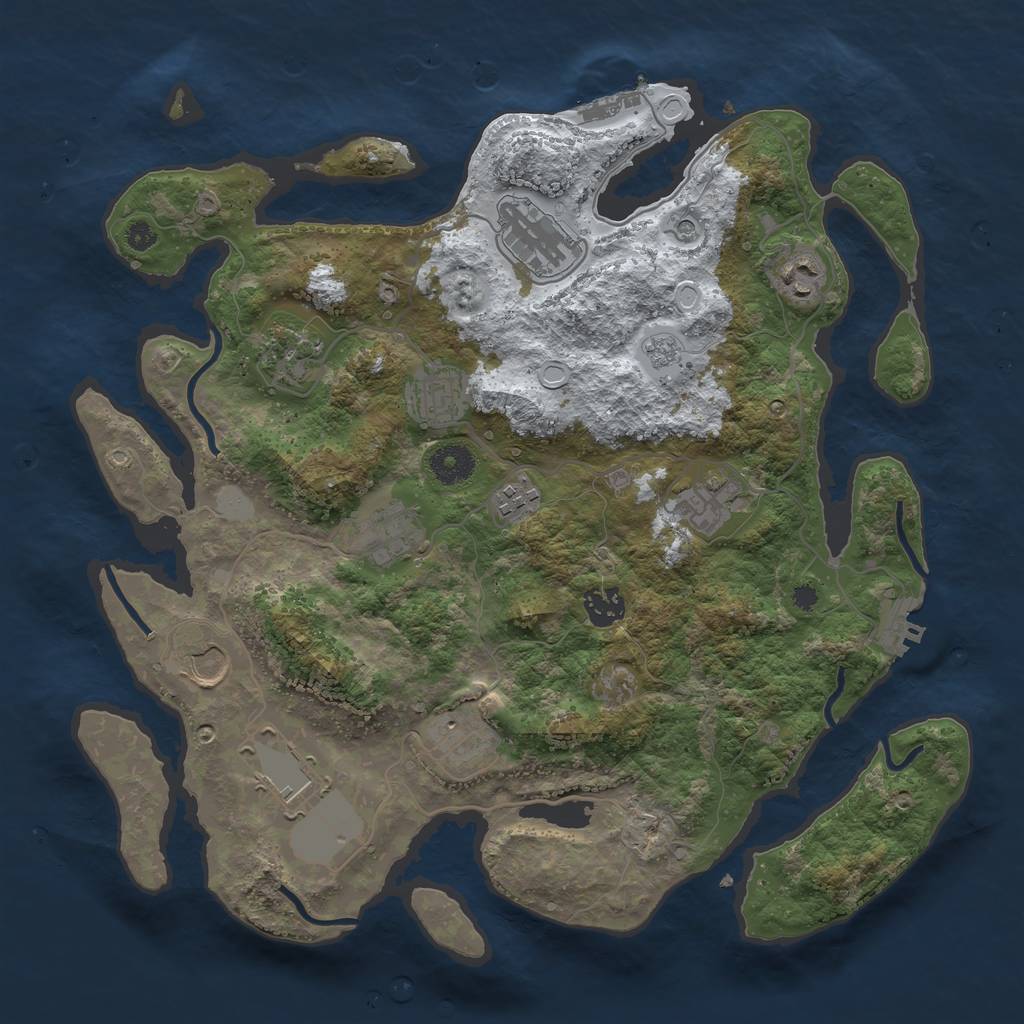 Rust Map: Procedural Map, Size: 3700, Seed: 1597889763, 20 Monuments