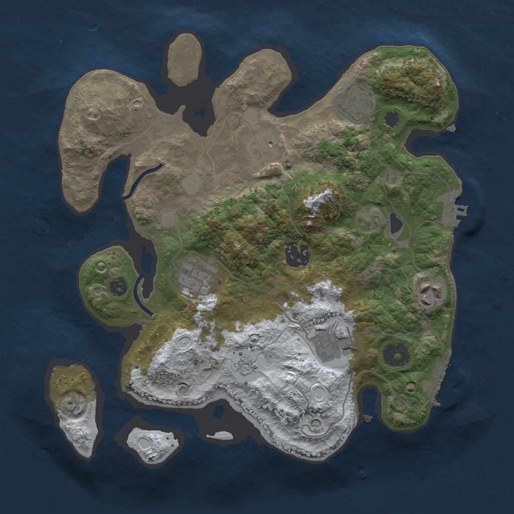 Rust Map: Procedural Map, Size: 3000, Seed: 880879619, 15 Monuments
