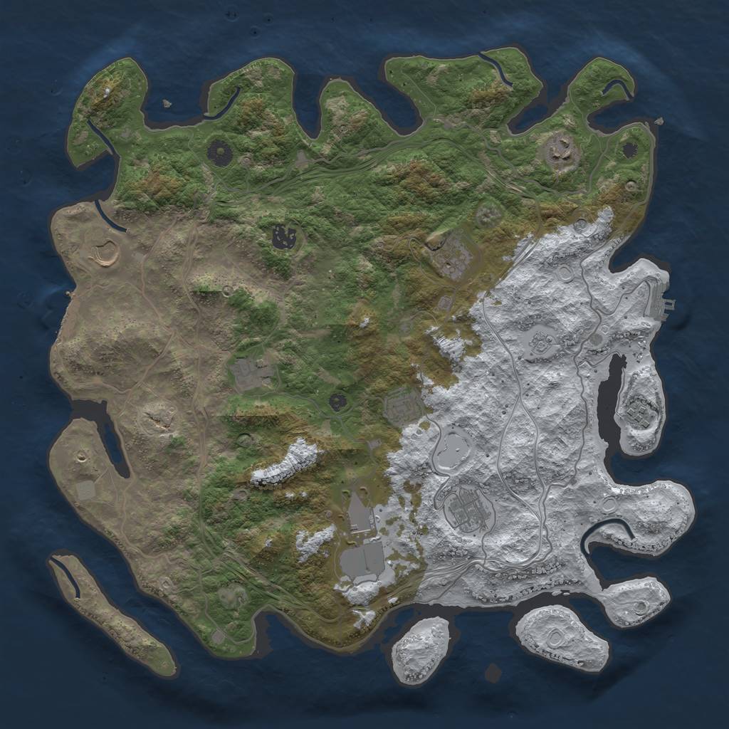 Rust Map: Procedural Map, Size: 4250, Seed: 950191, 18 Monuments