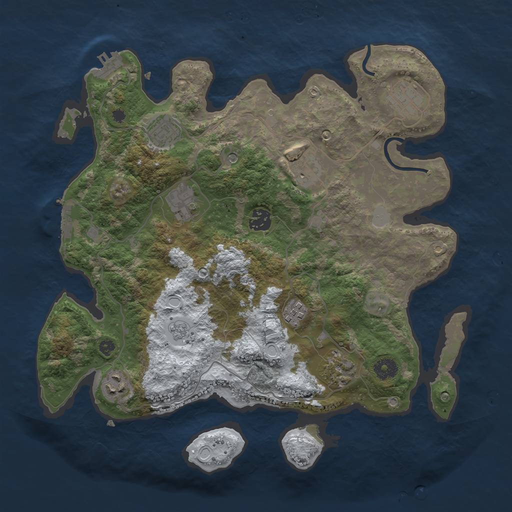 Rust Map: Procedural Map, Size: 3400, Seed: 442, 17 Monuments