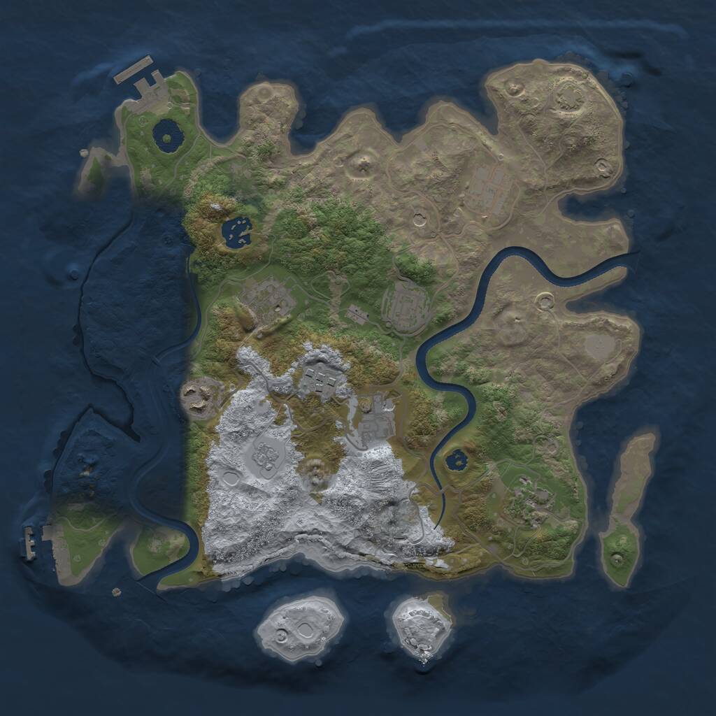 Rust Map: Procedural Map, Size: 3400, Seed: 442, 14 Monuments